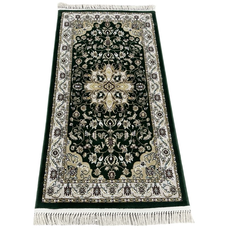 150 x 80cm Green Oriental Floral Medallion Runner Rug