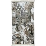 150 × 80 cm Modern Abstract Textured Runner Rug in Grey & Taupe
