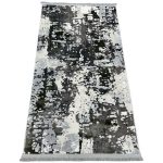 150 × 80 cm Modern Abstract Distressed Charcoal & Grey Runner Rug