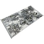 150 × 80 cm Modern Abstract Distressed Charcoal & Grey Runner Rug