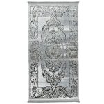 150 x 80cm Light Grey Vintage Persian Medallion Runner Rug