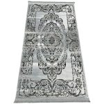 150 x 80cm Light Grey Vintage Persian Medallion Runner Rug - Image 2