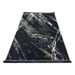 180 × 120cm Black Blue Cosmic Marble Pattern Turkish Rug - Image 2