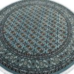 300 x 300cm Blue Bokhara Design Machine Made Round Rug - Image 5
