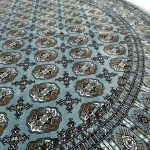300 x 300cm Blue Bokhara Design Machine Made Round Rug - Image 7