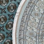 300 x 300cm Blue Bokhara Design Machine Made Round Rug - Image 8