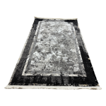 180 × 120cm Black Grey Marble Border Abstract Rug