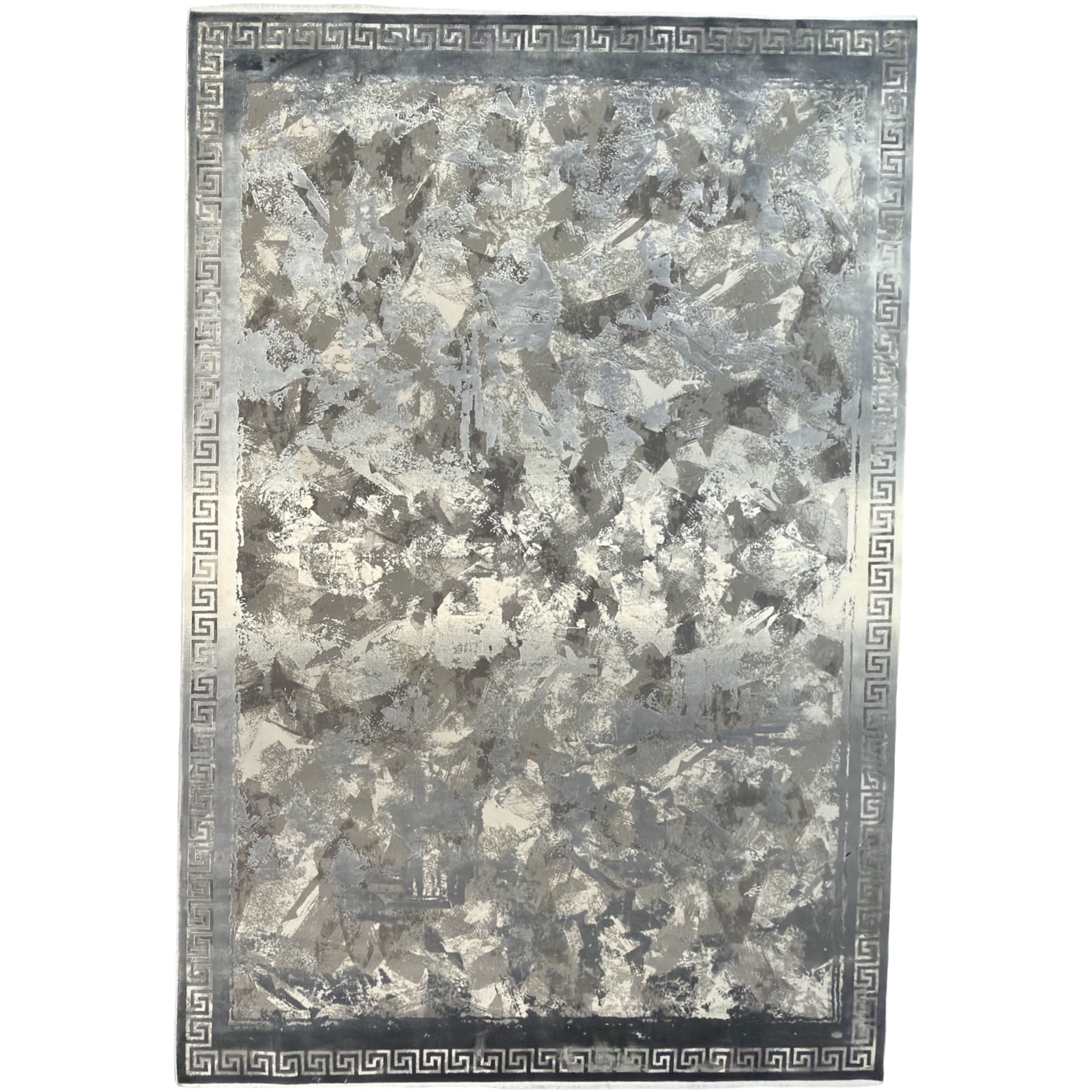 363020H_32 290 x 200cm Milat Aspendos Dark Grey & Cream Abstract Acrylic and Viscose Rug - Image 1