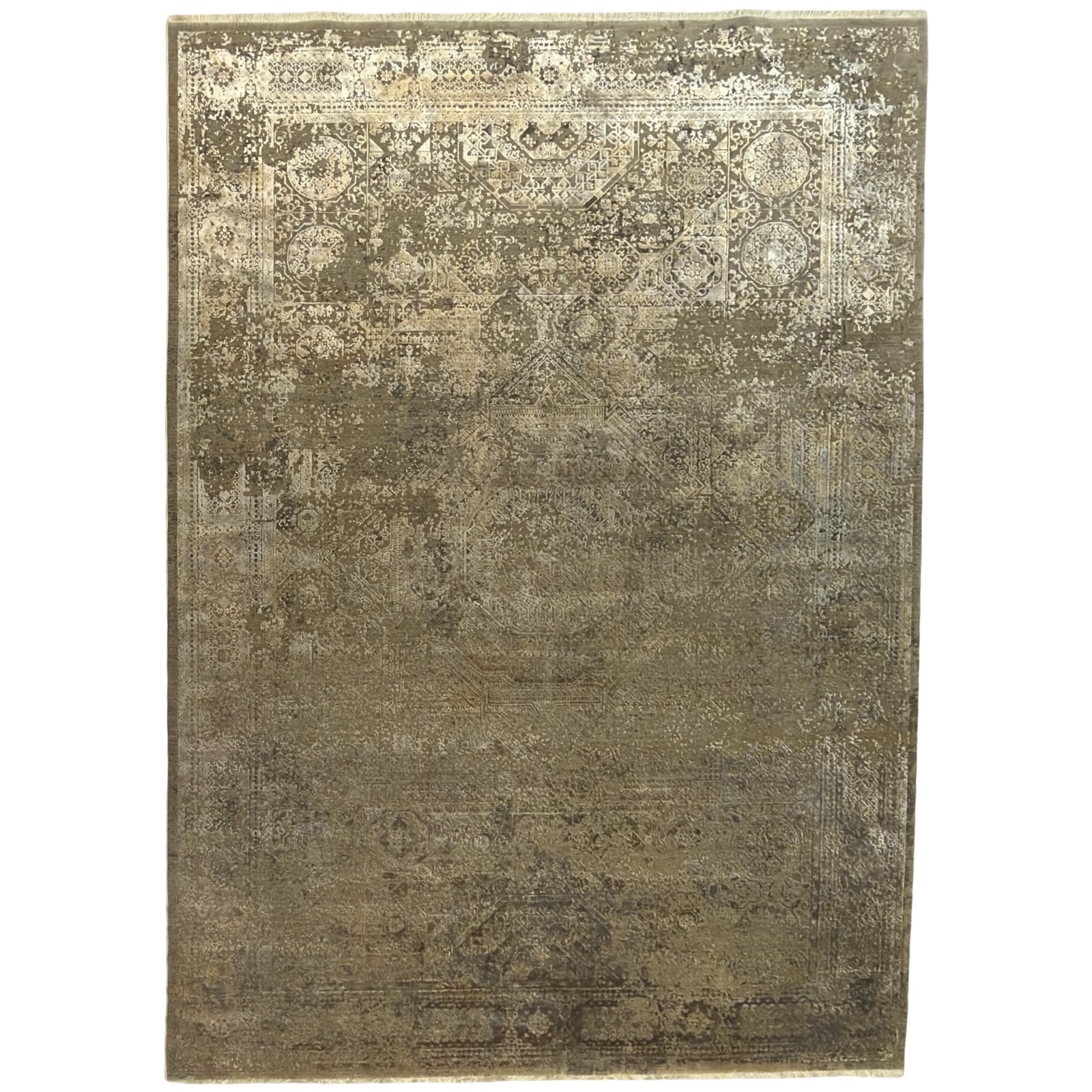 363020H_47 290 x 200cm Milat Agartha Antique Gold & Brown Vintage-Style Rug