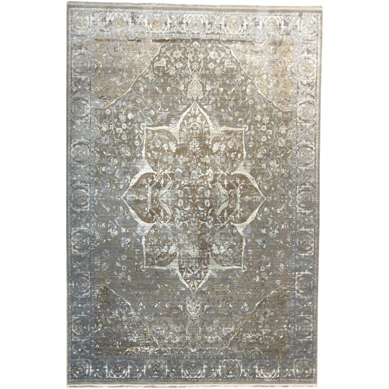 290 x 200cm Milat Aspendos Cream & Gold Vintage-Style Medallion Rug