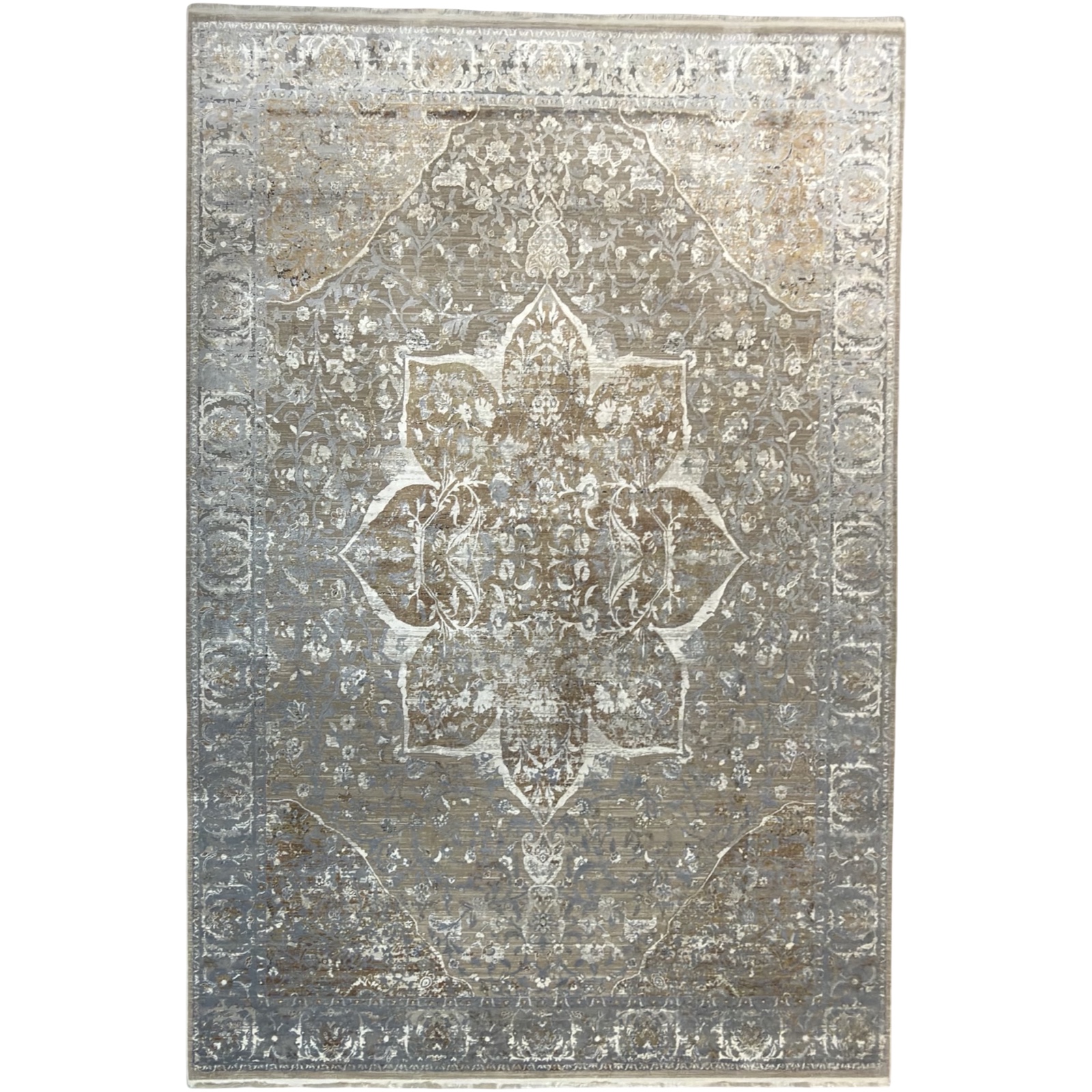 363020H_75 290 x 200cm Milat Aspendos Cream & Gold Vintage-Style Medallion Rug