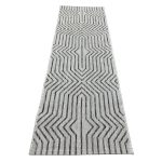 180 x 57cm Grey Geometric Chevron Indoor/Outdoor Runner Rug