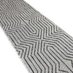 180 x 57cm Grey Geometric Chevron Indoor/Outdoor Runner Rug - Image 2