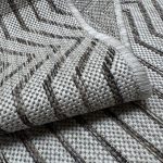 180 x 57cm Grey Geometric Chevron Indoor/Outdoor Runner Rug - Image 6