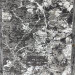 180 × 120cm Black Grey Marble Border Abstract Rug