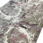 290 x 200cm Milat Passage Cream & Green Abstract Rug with Pink Accents