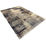 290 x 200cm Turkish Machine Made Mirage Beige & Blue Abstract Rug - Image 2