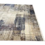 290 x 200cm Turkish Machine Made Mirage Beige & Blue Abstract Rug - Image 7