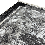 180 × 120cm Black Grey Marble Border Abstract Rug