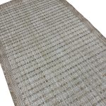 100 x 60cm Beige Stripped Indoor/Outdoor Small Rug - Image 2