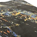180 × 120cm Black Blue Cosmic Marble Pattern Turkish Rug