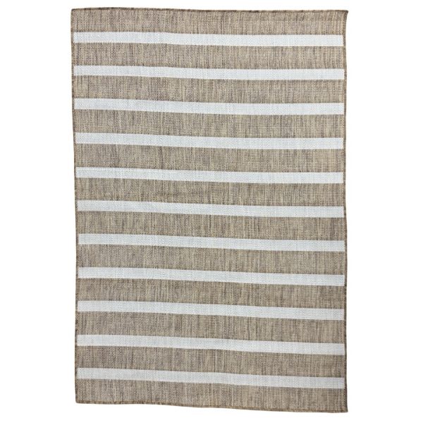 183 x 122cm Beige & Ivory Striped Horizon Indoor/Outdoor Rug