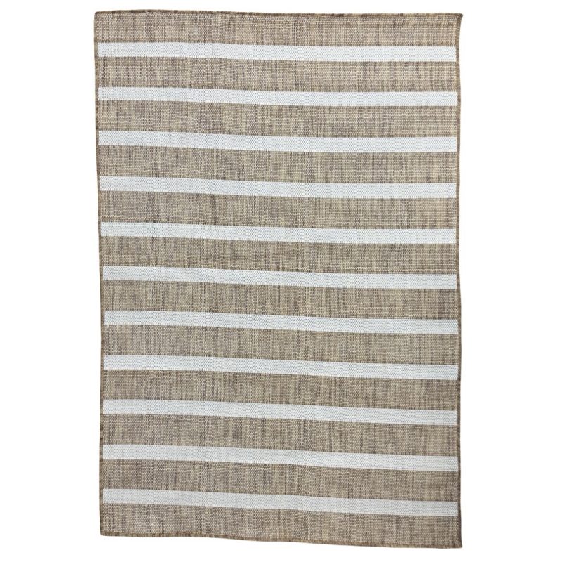 183 x 122cm Beige & Ivory Striped Horizon Indoor/Outdoor Rug