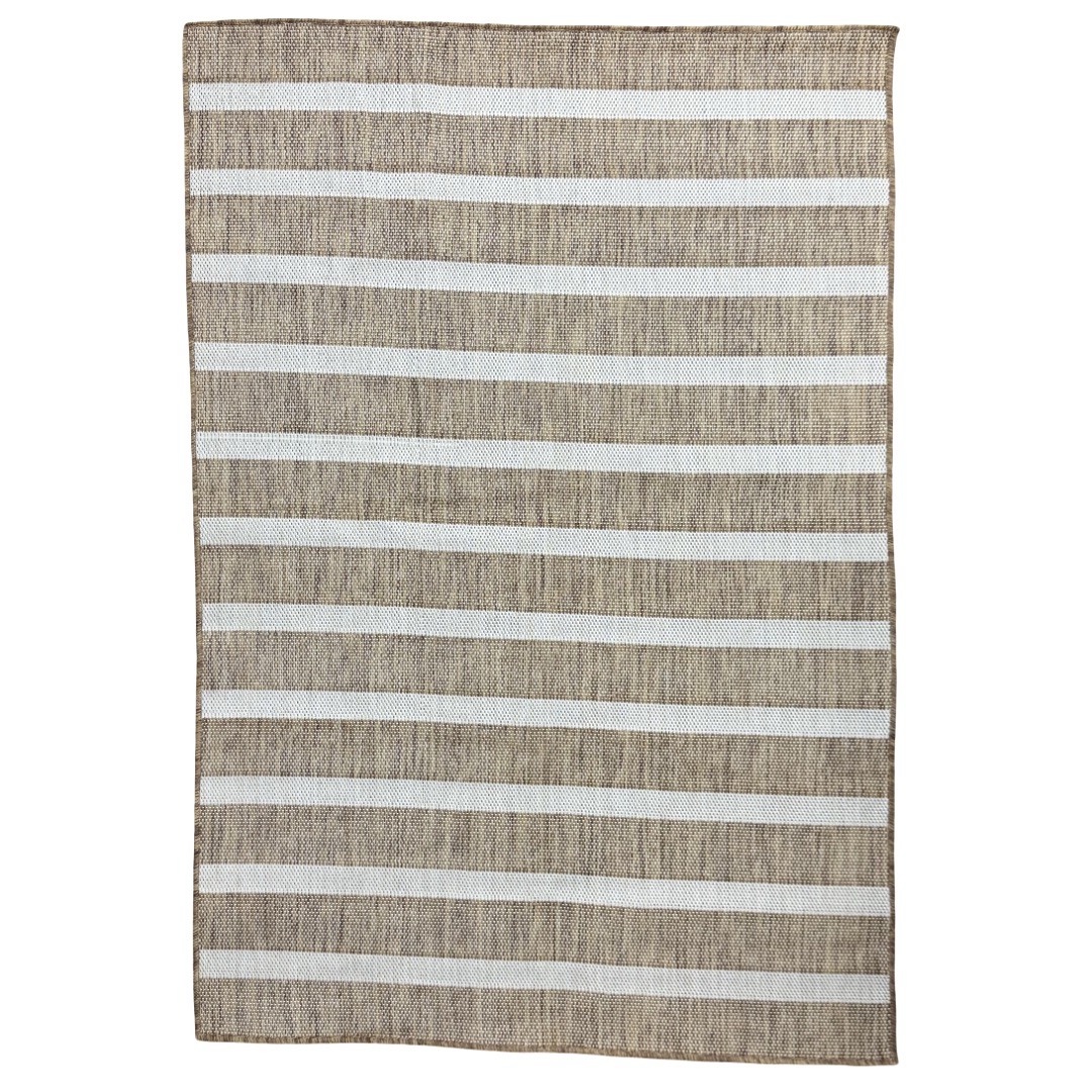 183 x 122cm Beige & Ivory Striped Horizon Indoor/Outdoor Rug 183 x 122cm Beige & Ivory Striped Horizon Indoor/Outdoor Rug