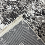 180 × 120cm Black Grey Marble Border Abstract Rug