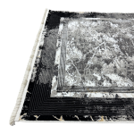 180 × 120cm Black Grey Marble Border Abstract Rug