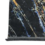 180 × 120cm Black Blue Cosmic Marble Pattern Turkish Rug