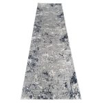 300 x 80cm Silver grey & Navy Abstract Runner Rug