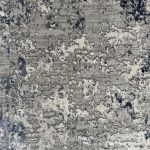 300 x 80cm Silver grey & Navy Abstract Runner Rug - Image 3