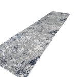 300 x 80cm Silver grey & Navy Abstract Runner Rug - Image 4