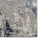 300 x 80cm Silver grey & Navy Abstract Runner Rug - Image 7