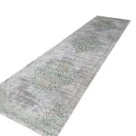 300 x 80 cm Grey & Green Vintage Persian Medallion Runner Rug - Image 3