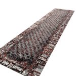 290 x 80 cm Red & Grey Geometric Turkish Runner Rug - Image 3