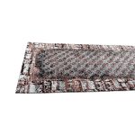 290 x 80 cm Red & Grey Geometric Turkish Runner Rug