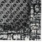 290 x 80 cm Black & Grey Geometric Grid Runner Rug