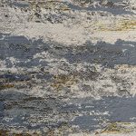 300 x 80 cm Blue & Grey Abstract Distressed Runner Rug with Gold Accents - Image 6
