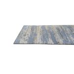 300 x 80 cm Blue & Grey Abstract Distressed Runner Rug with Gold Accents