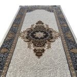 270 x 80 cm Ivory, Grey & Gold Ornate Medallion Runner Rug
