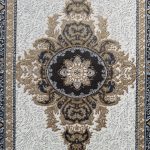 270 x 80 cm Ivory, Grey & Gold Ornate Medallion Runner Rug