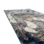 300 x 80 cm Grey, Beige & Navy Abstract Marble Runner Rug - Image 7