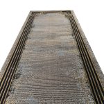 290 x 80 cm Grey & Beige Geometric Border Runner Rug