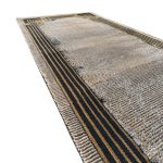 290 x 80 cm Grey & Beige Geometric Border Runner Rug