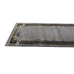 290 x 80 cm Grey & Beige Geometric Border Runner Rug