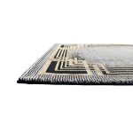 290 x 80 cm Grey & Beige Geometric Border Runner Rug