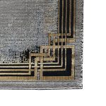 290 x 80 cm Grey & Beige Geometric Border Runner Rug