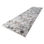 300 x 80cm Beige & Cream Cracked Stone Abstract Runner Rug